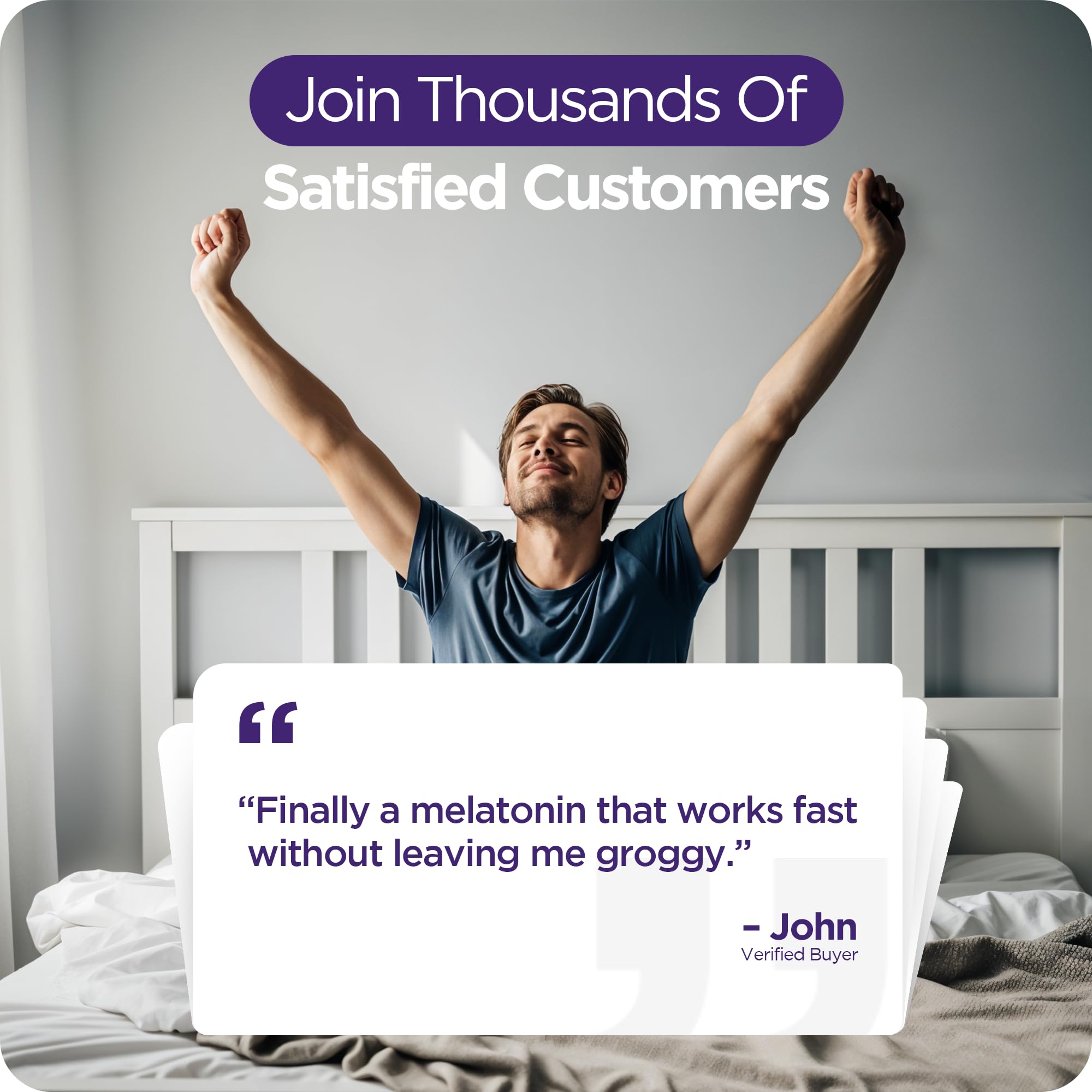 Sleep support imagery with melatonin branding