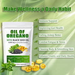 Oregano oil capsules with concentrated oregano and black seed oil
