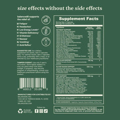 balanced8 GLP-1 capsules inside bottle showcase easy daily intake for appetite and digestion support