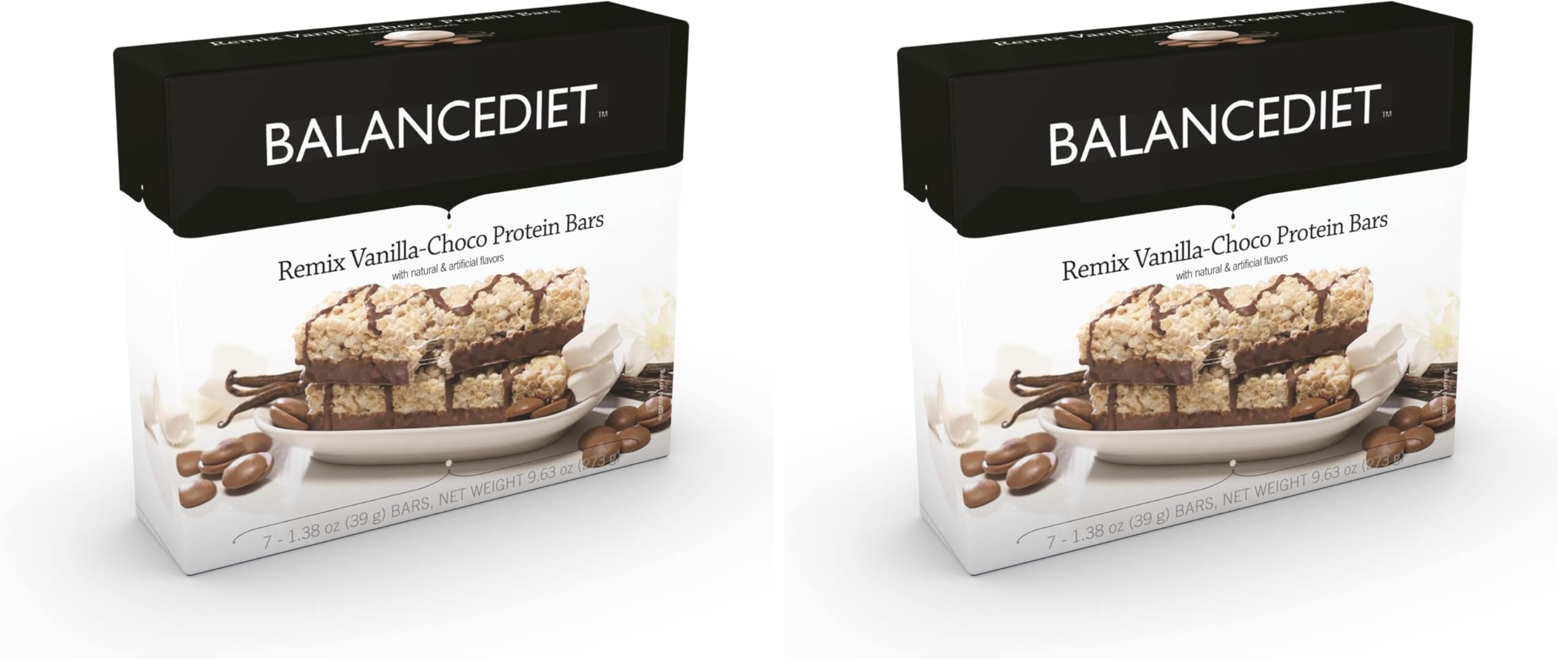 BalanceDiet Remix Vanilla Chocolate bar front view shows 15g protein for a quick, tasty snack.