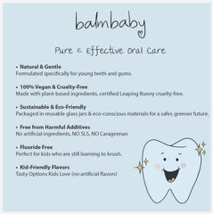 Mint flavor BALM! Baby Kids Natural Toothpaste pump bottle - front view