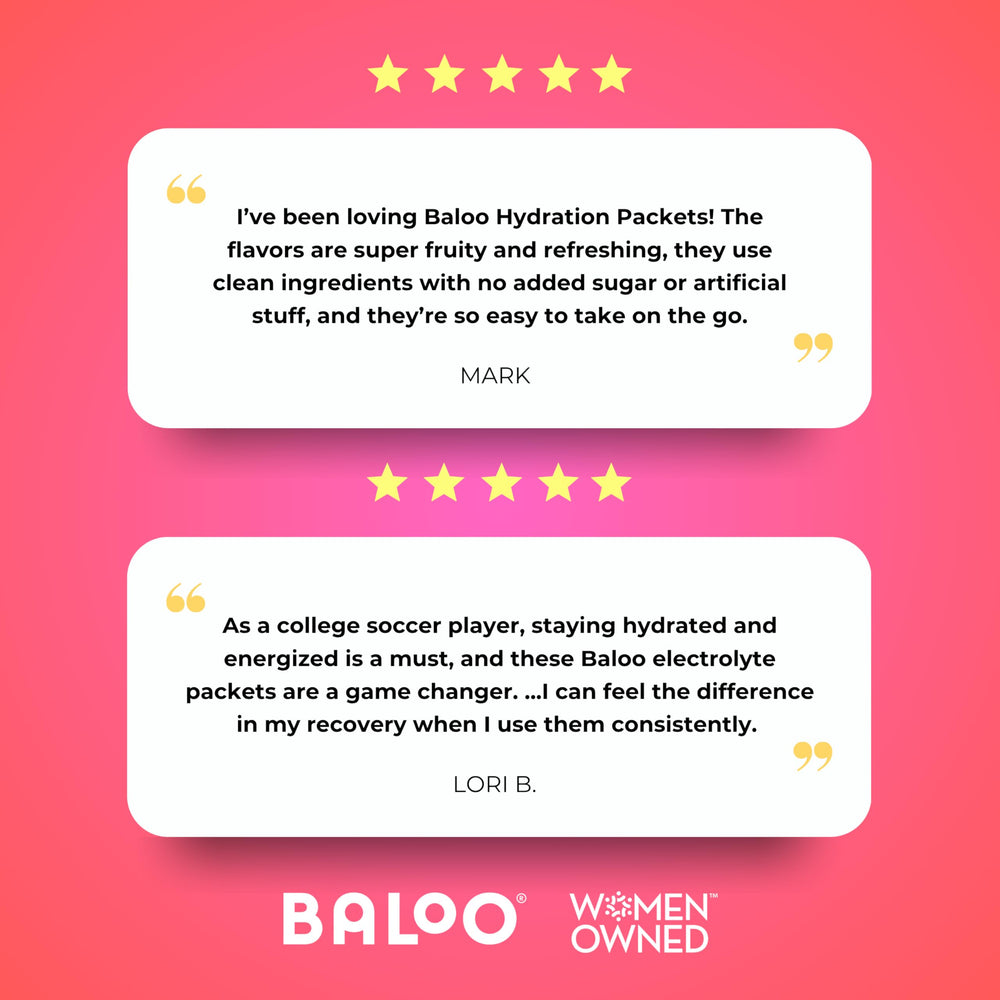 Baloo grapefruit label highlights minerals for balanced hydration support.