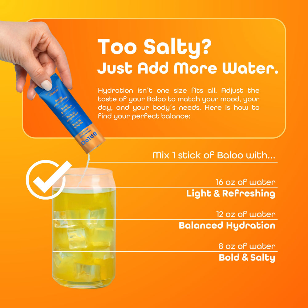 Baloo orange water served in a glass for refreshing hydration.