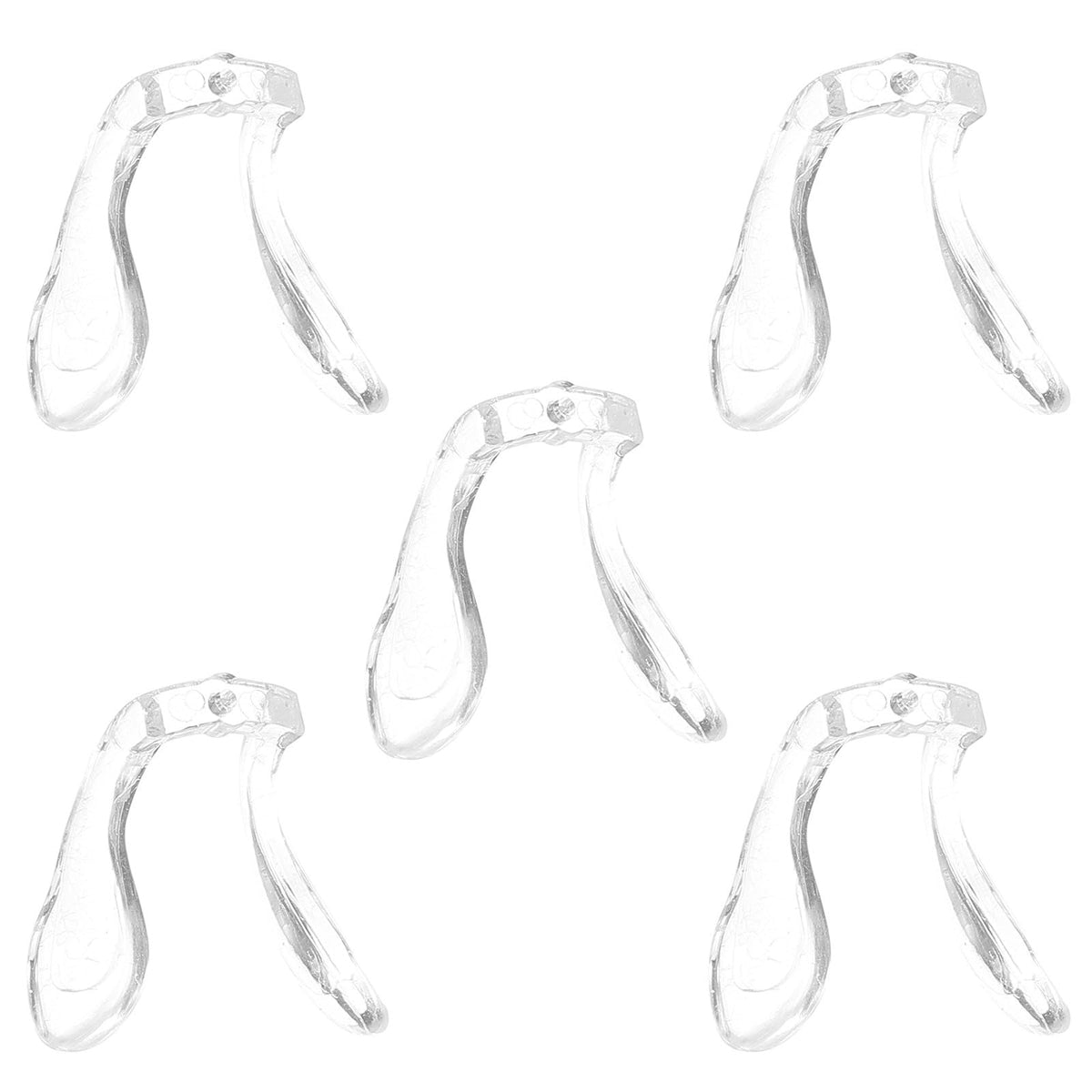 Five transparent silicone nose pads for children's eyeglasses