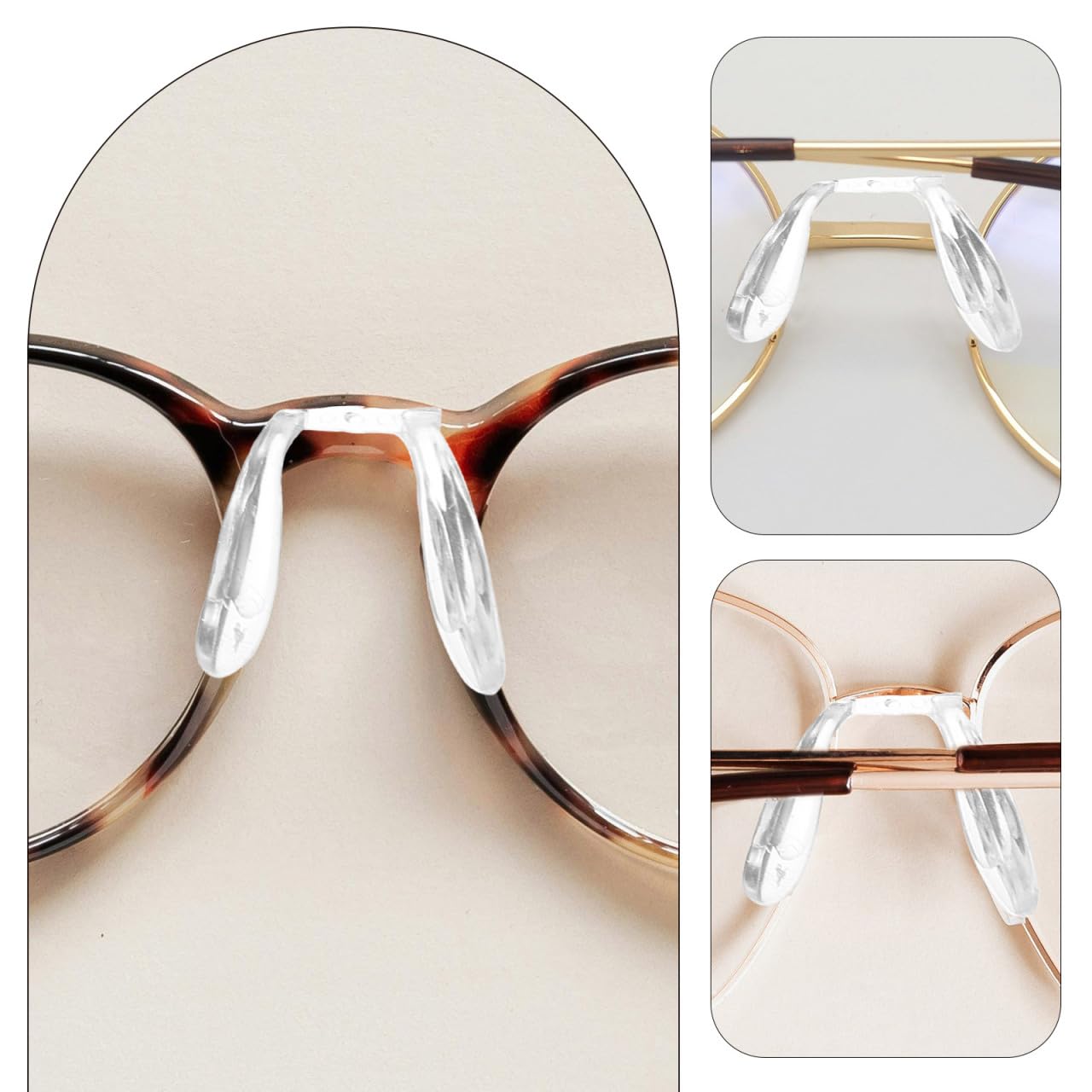 Pack of five silicone nose pads for eyewear