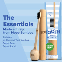 Close-up of ultra-soft bristles on a bamboo charcoal toothbrush