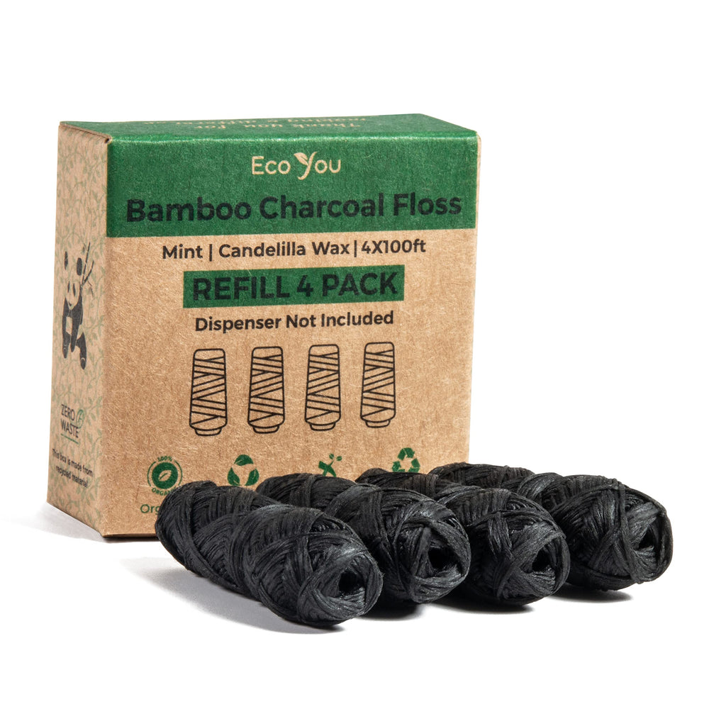 Reusable bamboo floss holder for eco-friendly flossing.