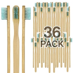 36-pack bamboo pre-pasted toothbrushes with eco-friendly biodegradable bamboo handle