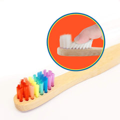 Rainbow-colored bamboo handle