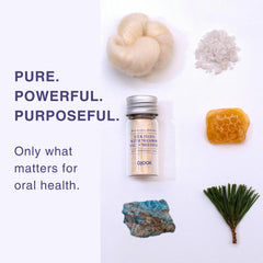 Hydroxyapatite ingredient label on floss