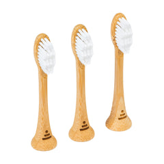 Bamboo sonic toothbrush replacement head with soft bristles