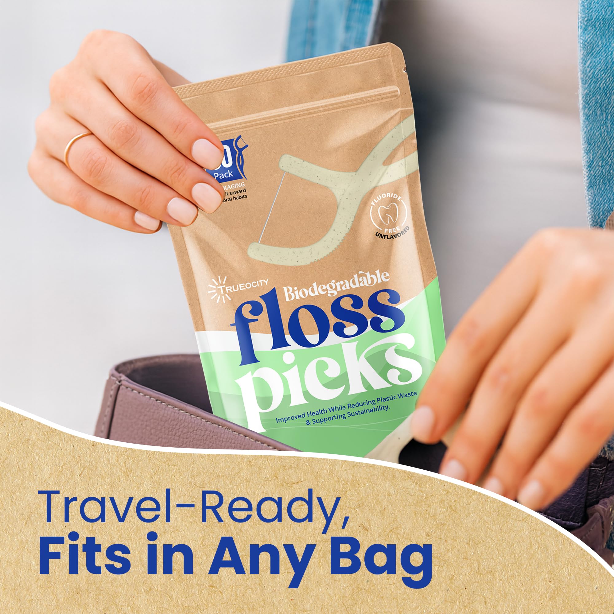 Bamboo floss picks with straw wheat alternatives.