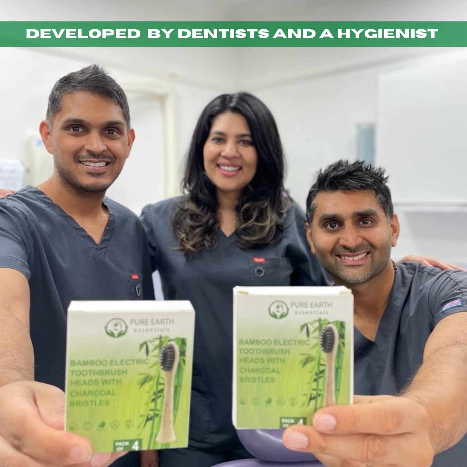 End-rounded, double-pointed bristle tips gentle on gums