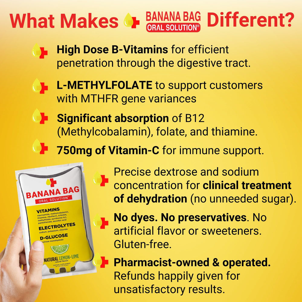 Banana Bag packets in a daily routine setup for energy and focus