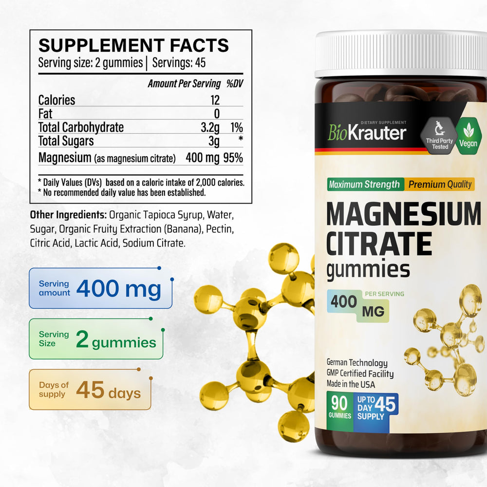 Banana-flavored magnesium gummies