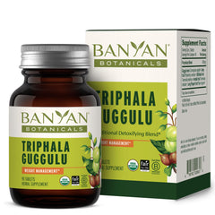 Bottle of Banyan Botanicals Triphala Guggulu 90 tablets
