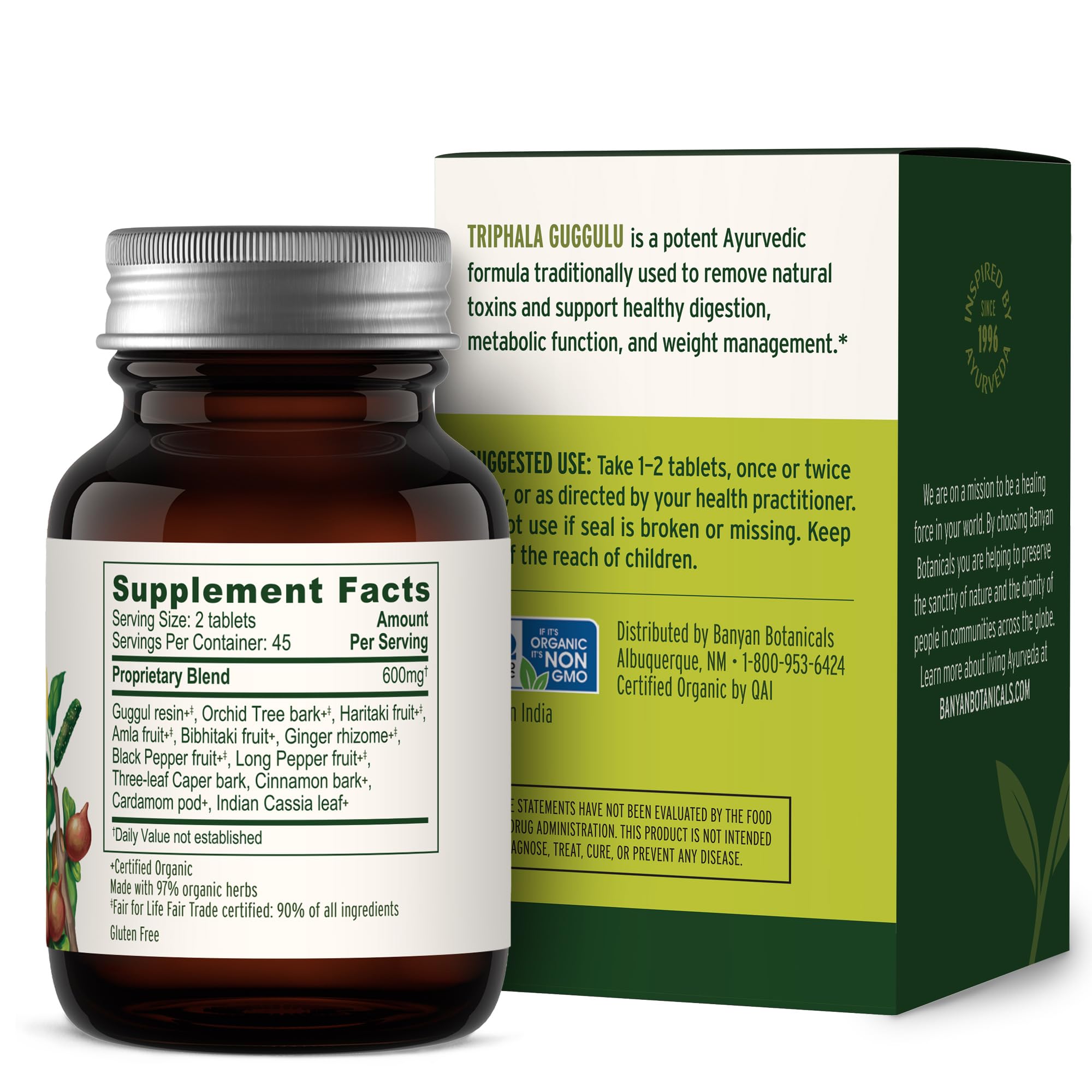 Banyan Botanicals Triphala Guggulu branding and logo