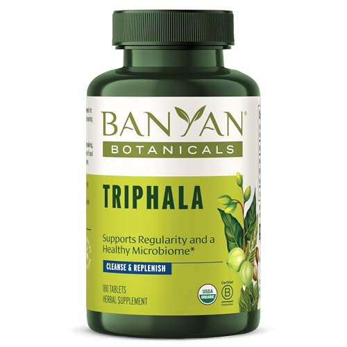 Banyan Botanicals Triphala Tablets bottle label and seal