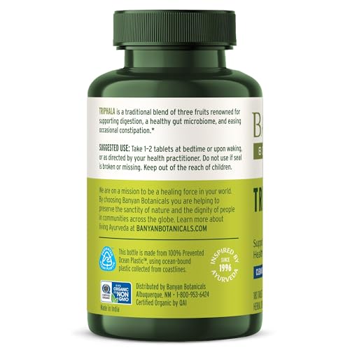 Banyan Botanicals Triphala packaging on display