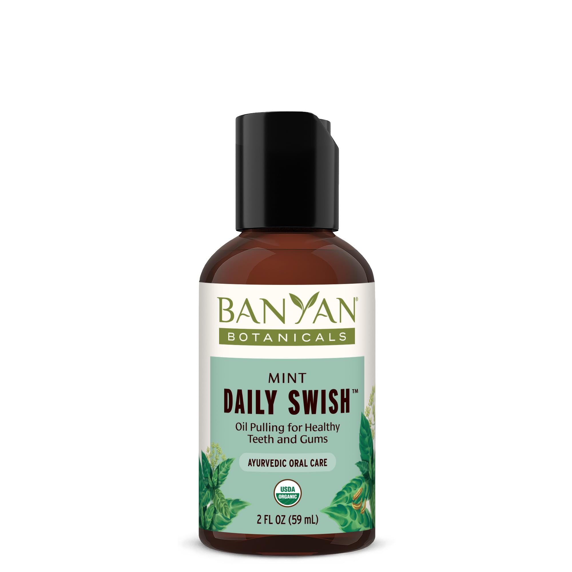 Mint Daily Swish bottle with Banyan Botanicals branding