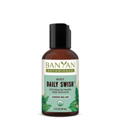 Mint Daily Swish bottle with Banyan Botanicals branding