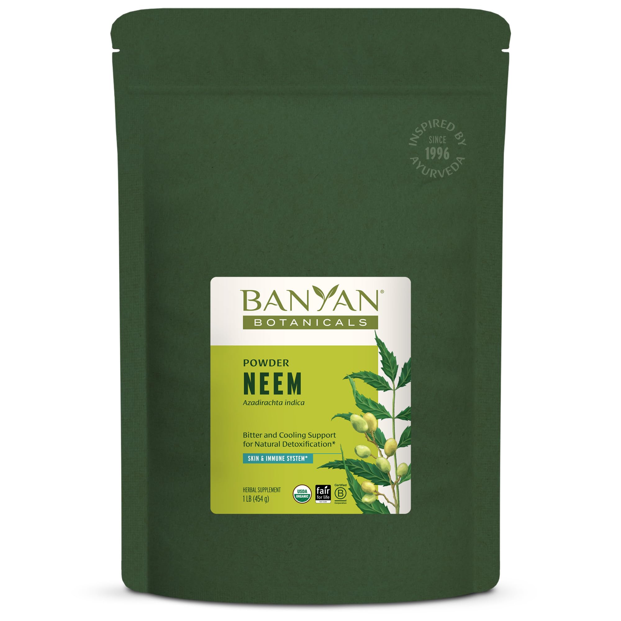 Organic Banyan Neem Powder – 1 lb package