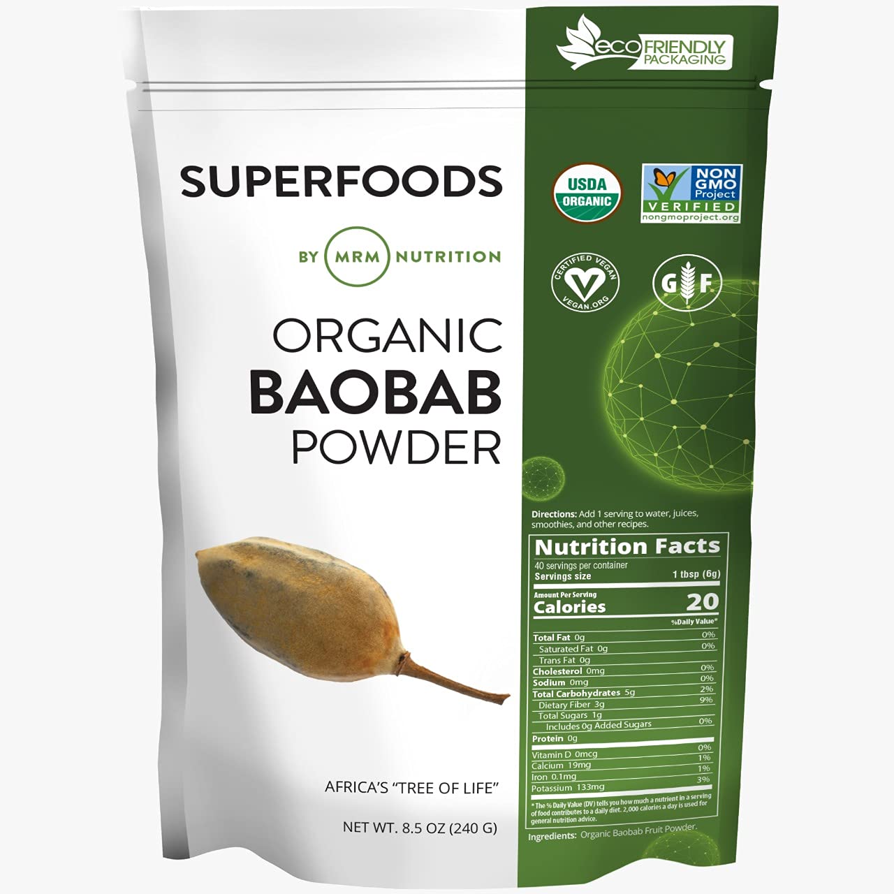 MRM Nutrition Organic Baobab Powder packaging