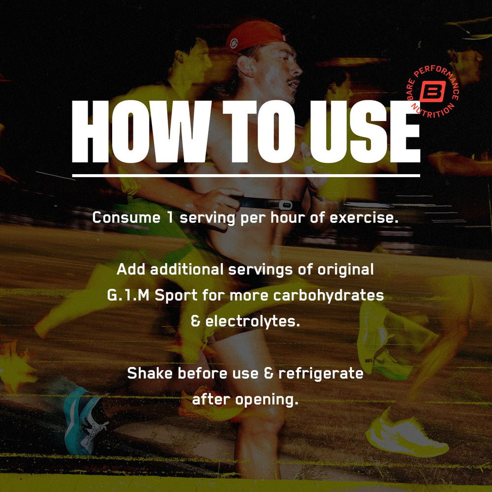 Bare Performance G.1.M Sport RTD pour, electrolytes support hydration during workouts.