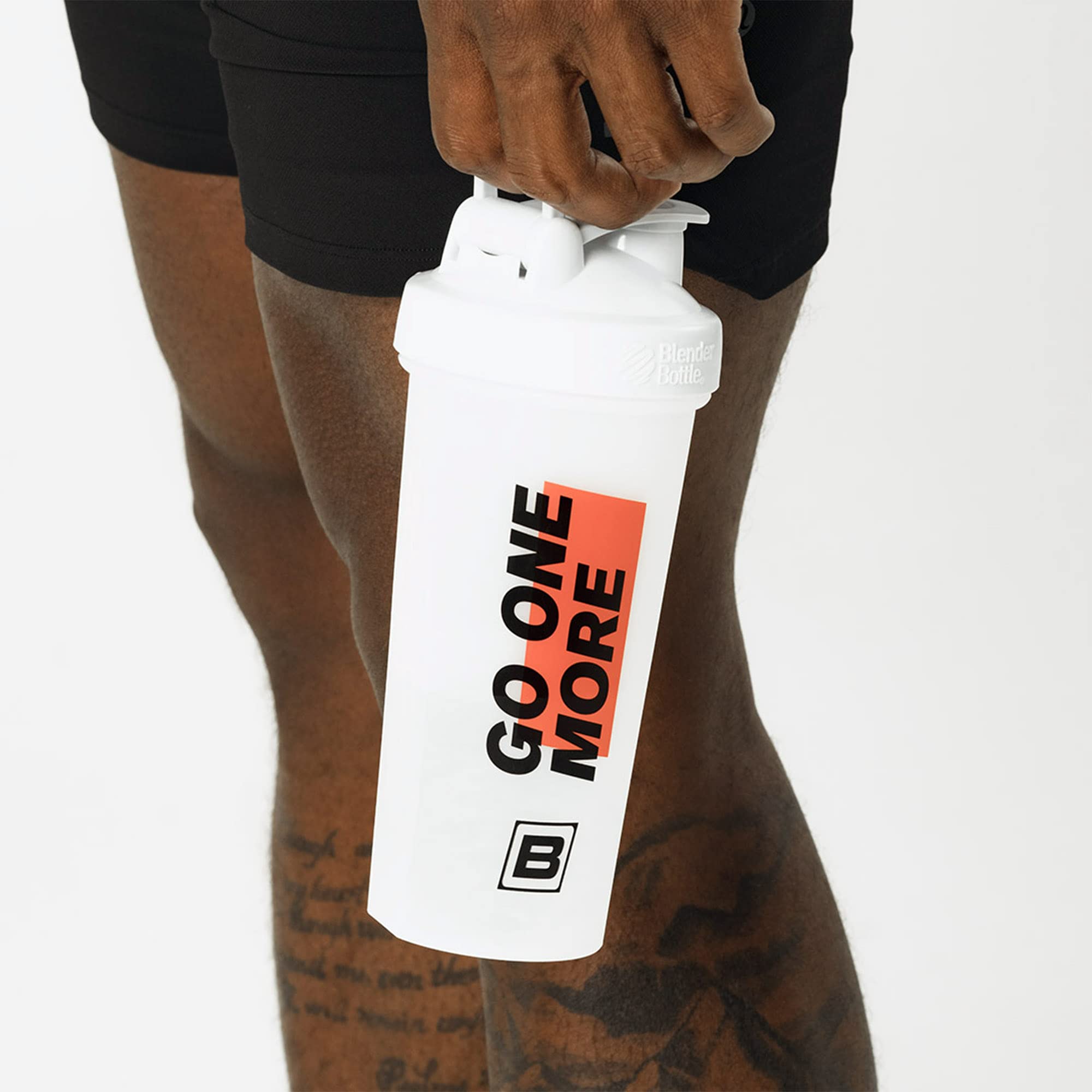 BARE PERFORMANCE NUTRITION Go One More Shaker Bottle featuring screw-on lid and flip cap for secure closures
