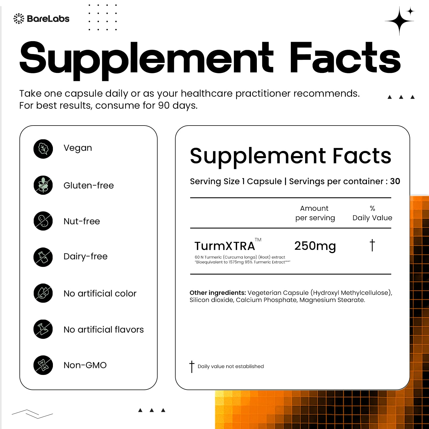 BareLabs turmeric capsules box with 30-day supply