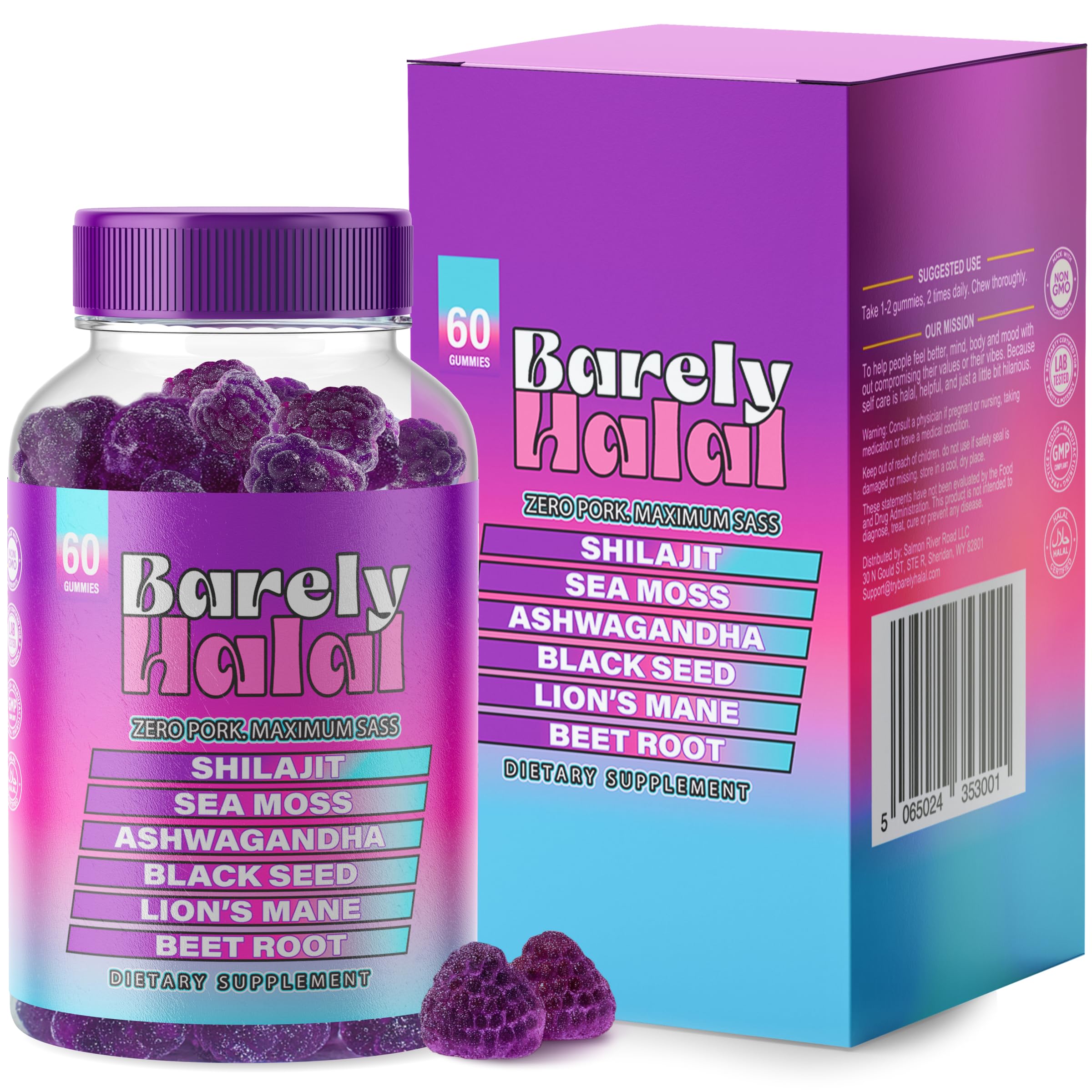 Hero shot of Barely Halal Ashwagandha Gummies