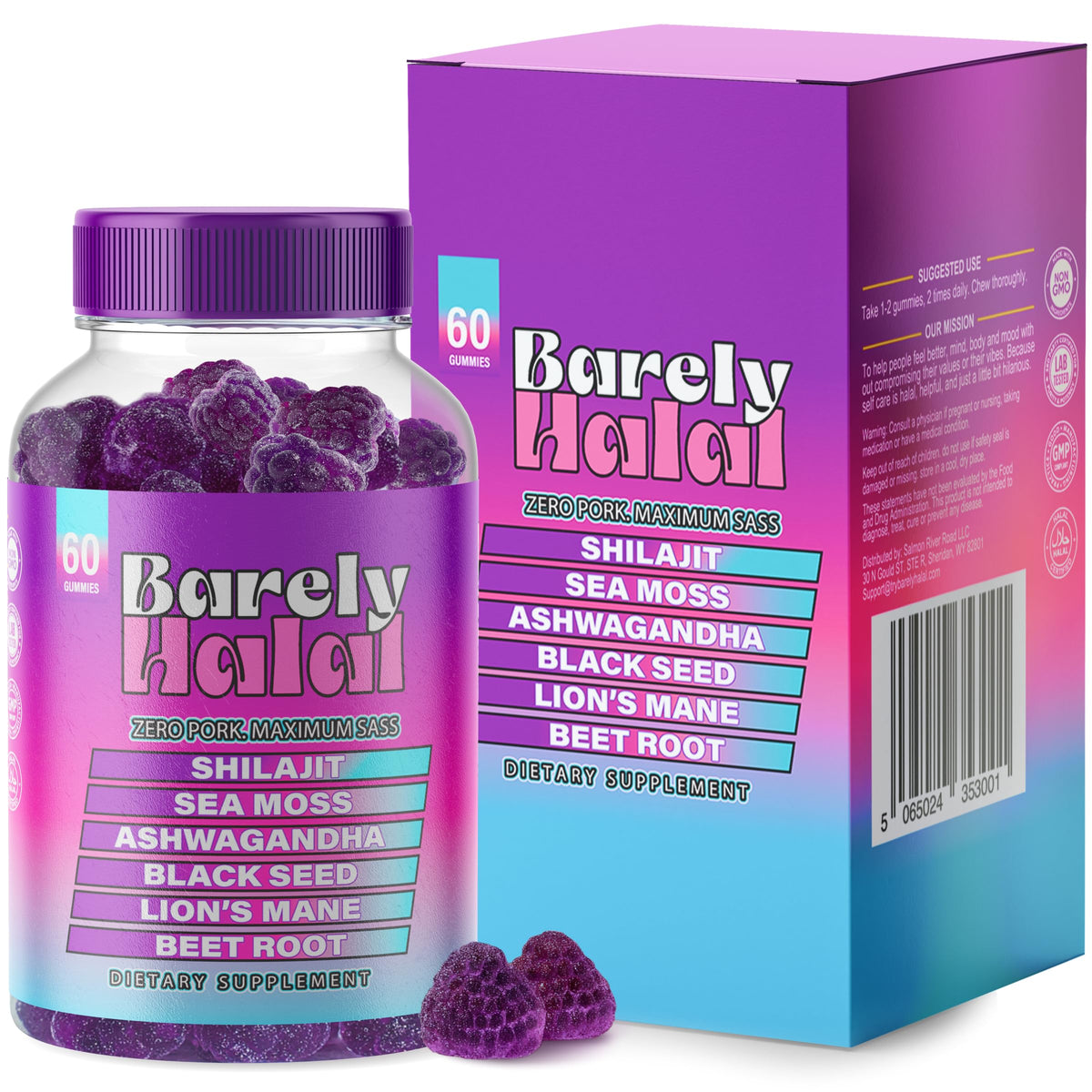 Hero shot of Barely Halal Ashwagandha Gummies