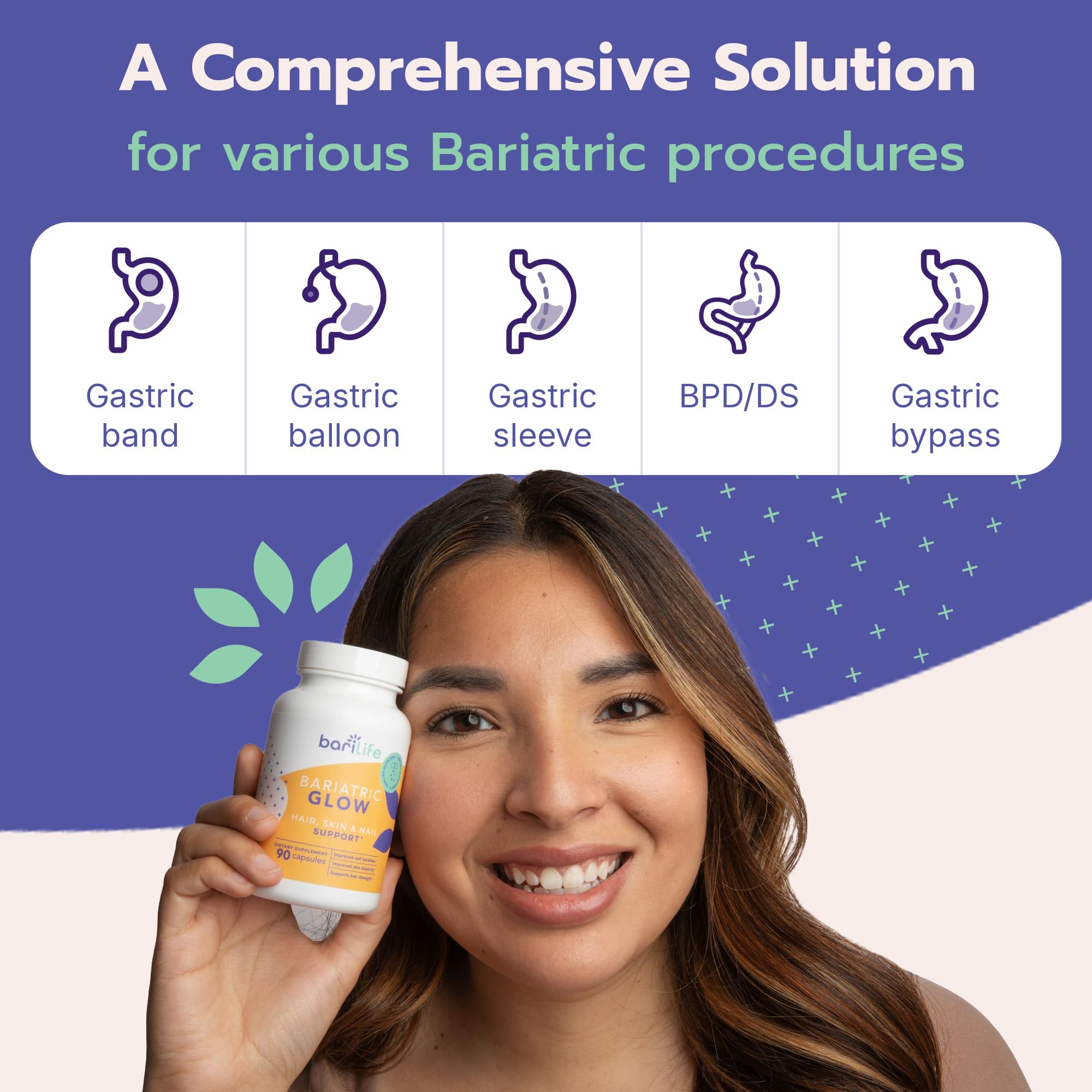 Lifestyle image showing healthy hair and nails with Bari Life