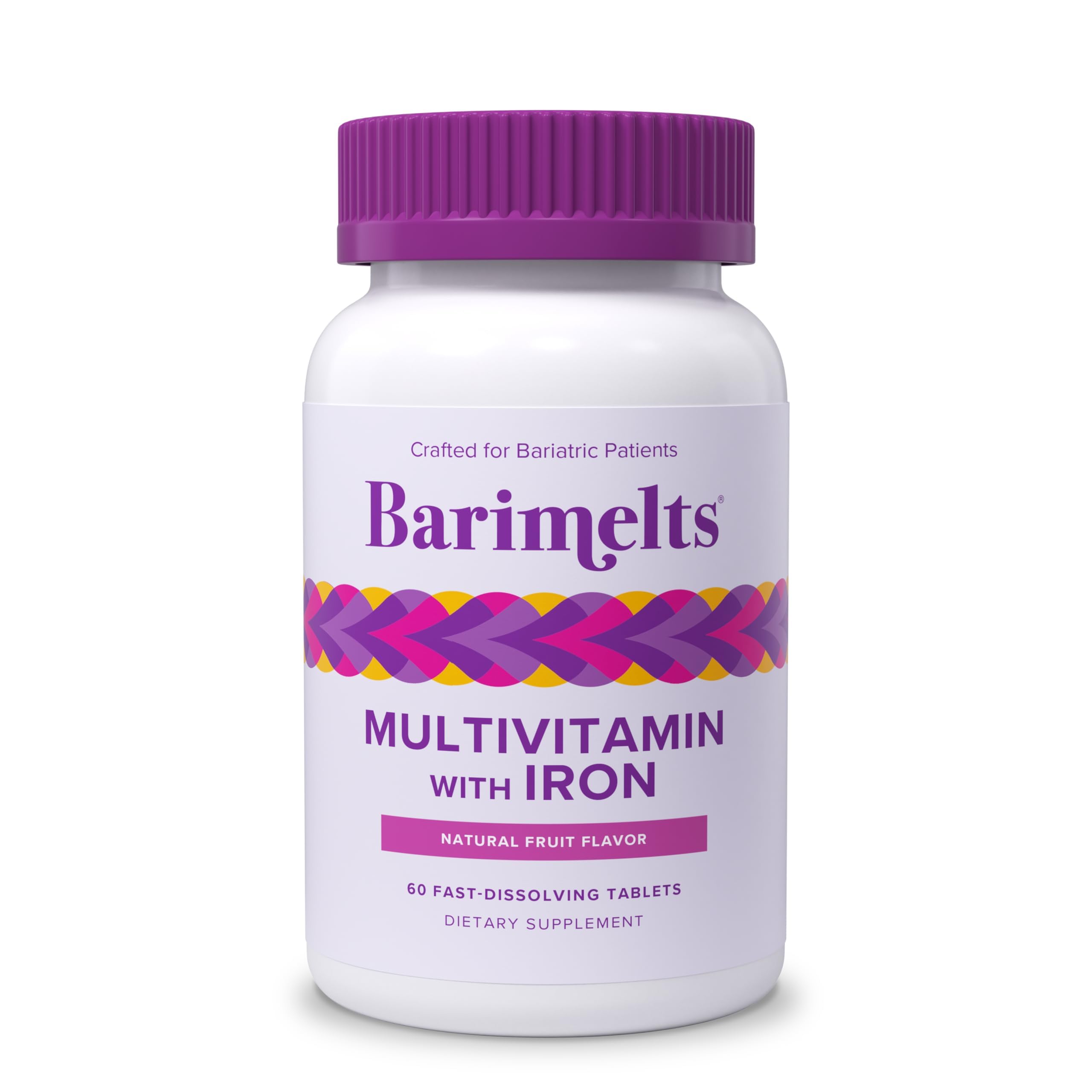 Front view of BariMelts Bariatric Multivitamin bottle