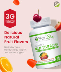 Bottle of BariSlim bariatric chewable multivitamin gummies