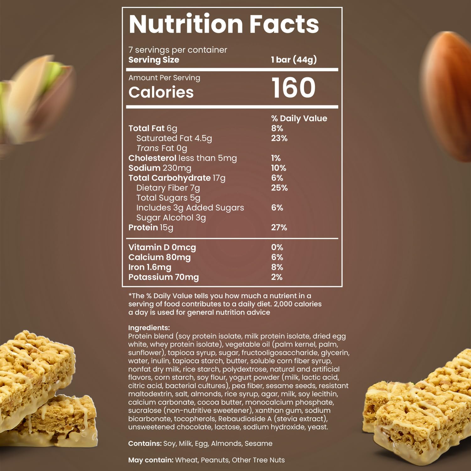 BariSlim Salted Toffee Pretzel Bar cross-section