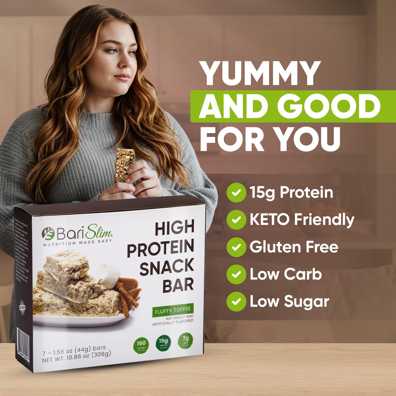 Nutritional facts panel for BariSlim protein bar