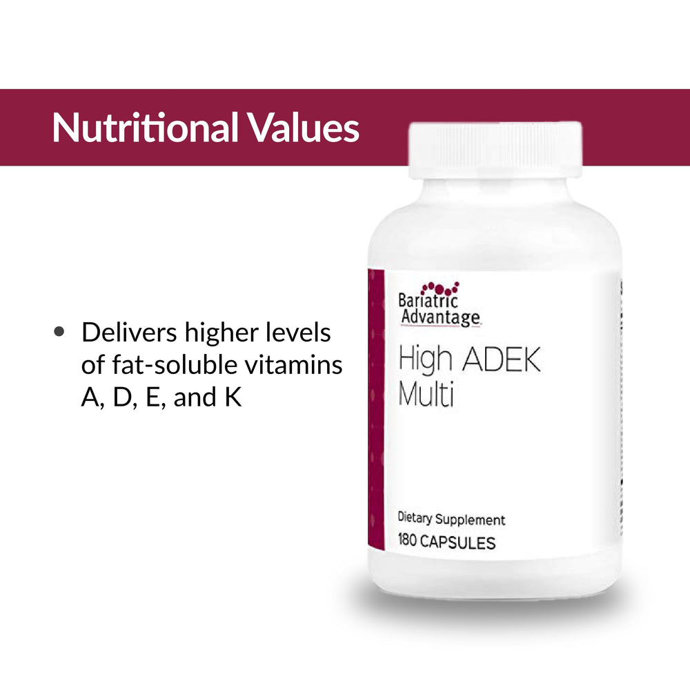 60-capsule bottle label for Bariatric Advantage ADEK Multi
