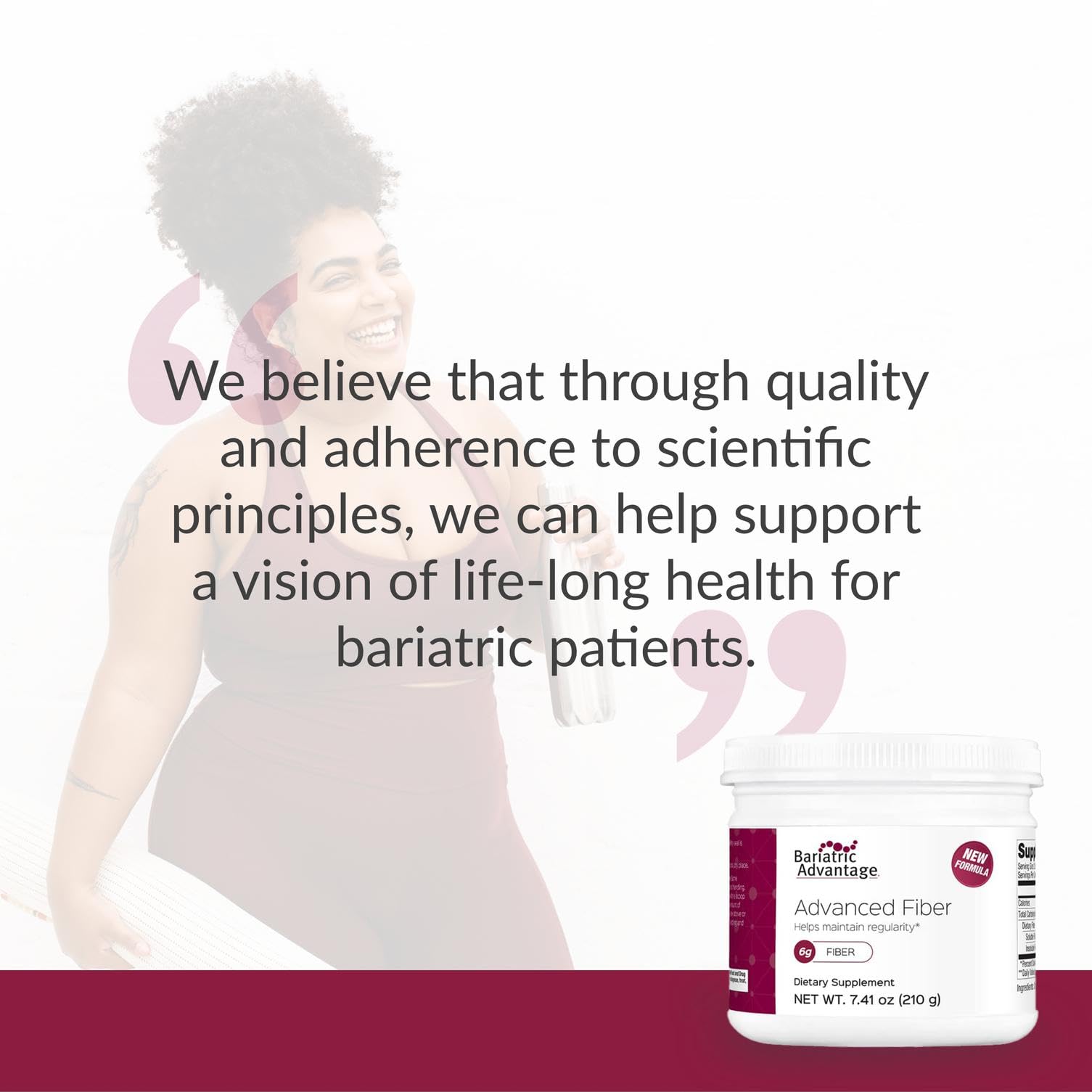 Illustration of bariatric dietary needs supported by Advanced Fiber