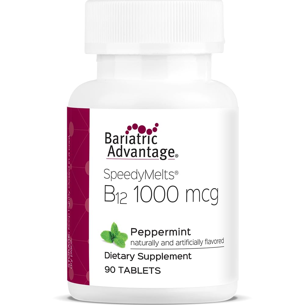 Bariatric Advantage B-12 Speedy Melts Peppermint bottle label
