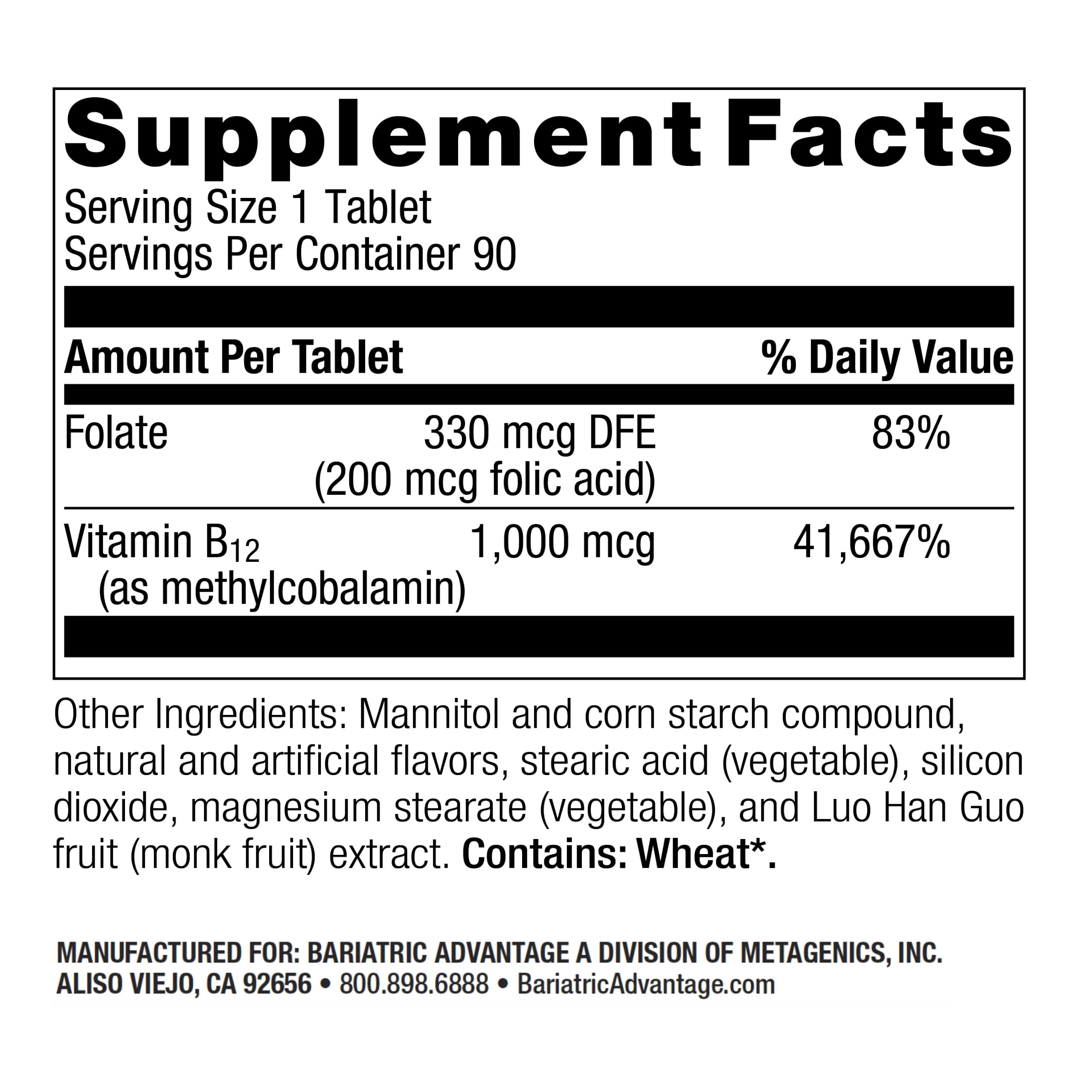 Close-up of fast-dissolving B-12 melt tablet