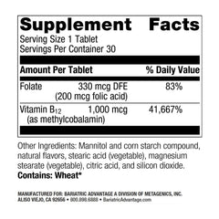 Close-up of B-12 Speedy Melts tablets dissolving