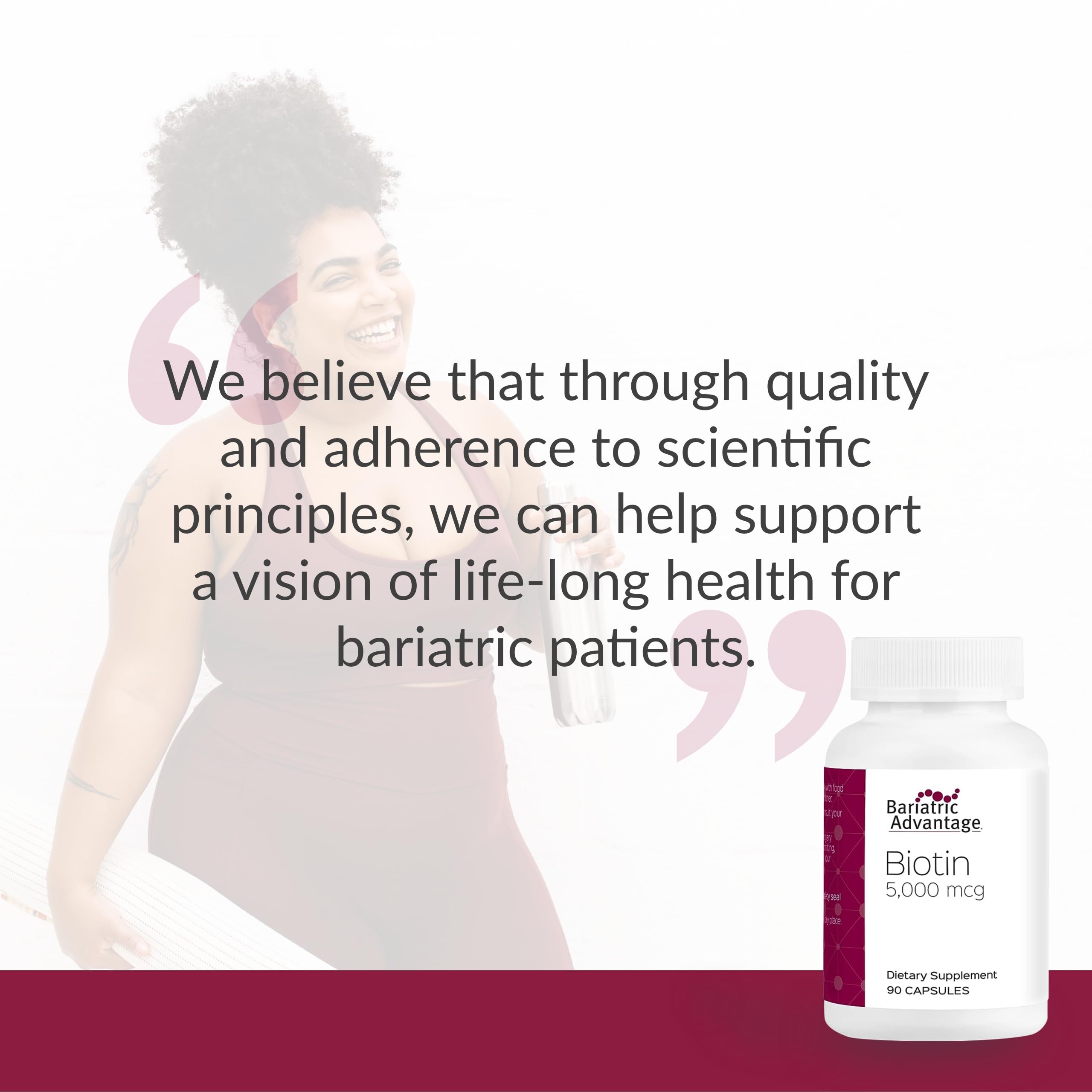 Hair, skin & nails support imagery with Biotin 5,000 mcg