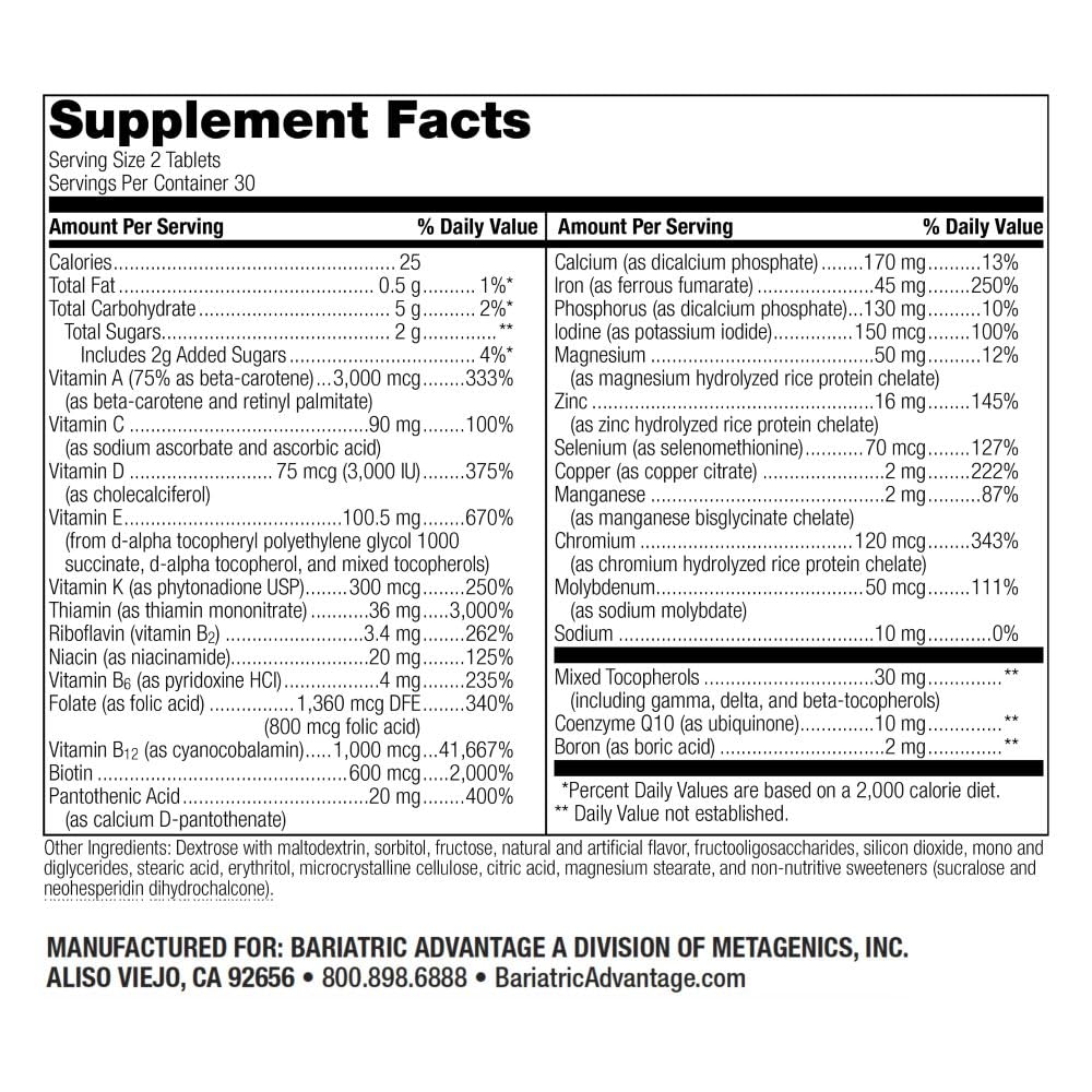 Two chewable tablets shown with strawberry flavor packaging