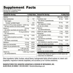 Bottle and label of Bariatric Advantage Complete Chewable Multivitamin Orange