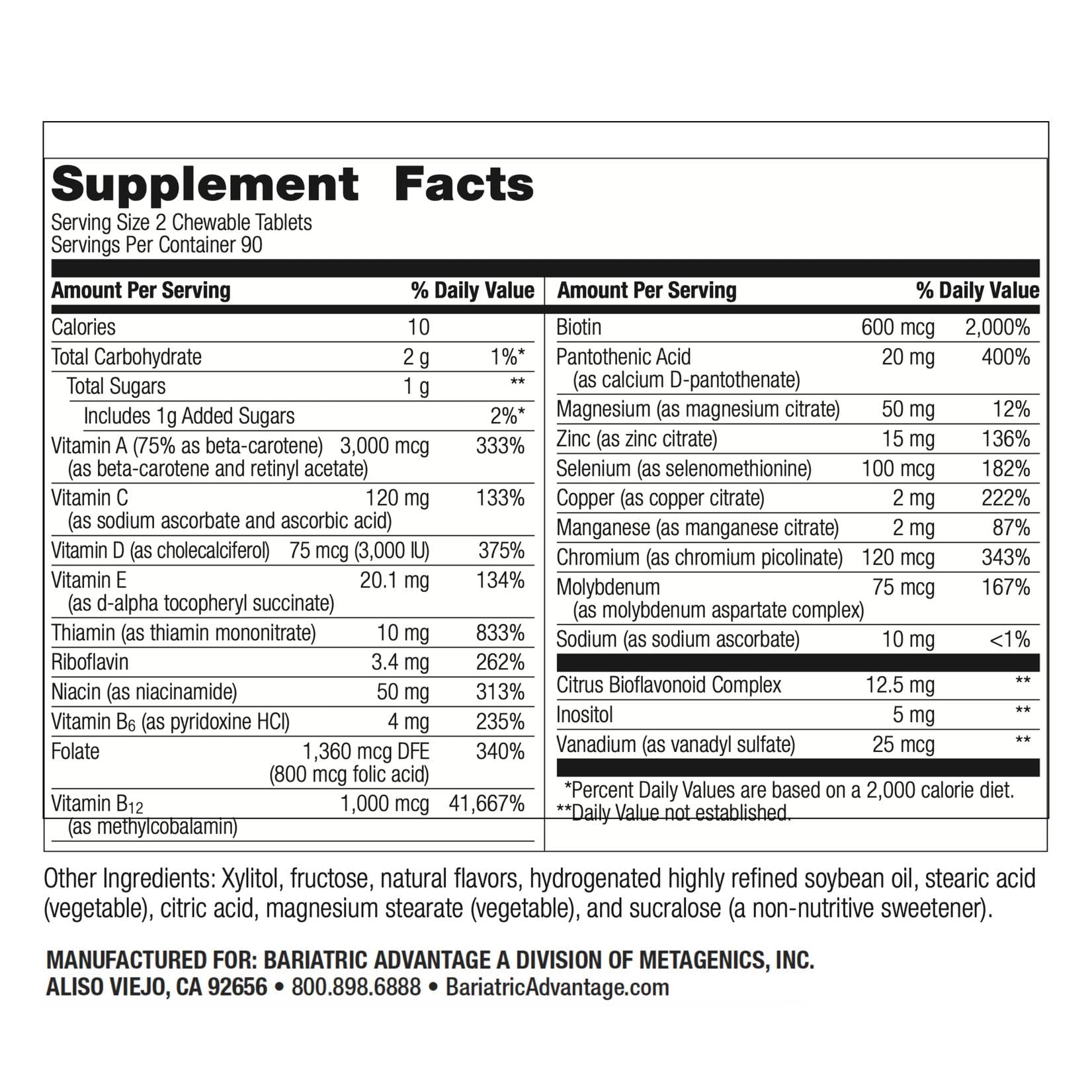 Packshot of Bariatric Advantage Essential Multivitamin Without Iron Berry 180 tablets