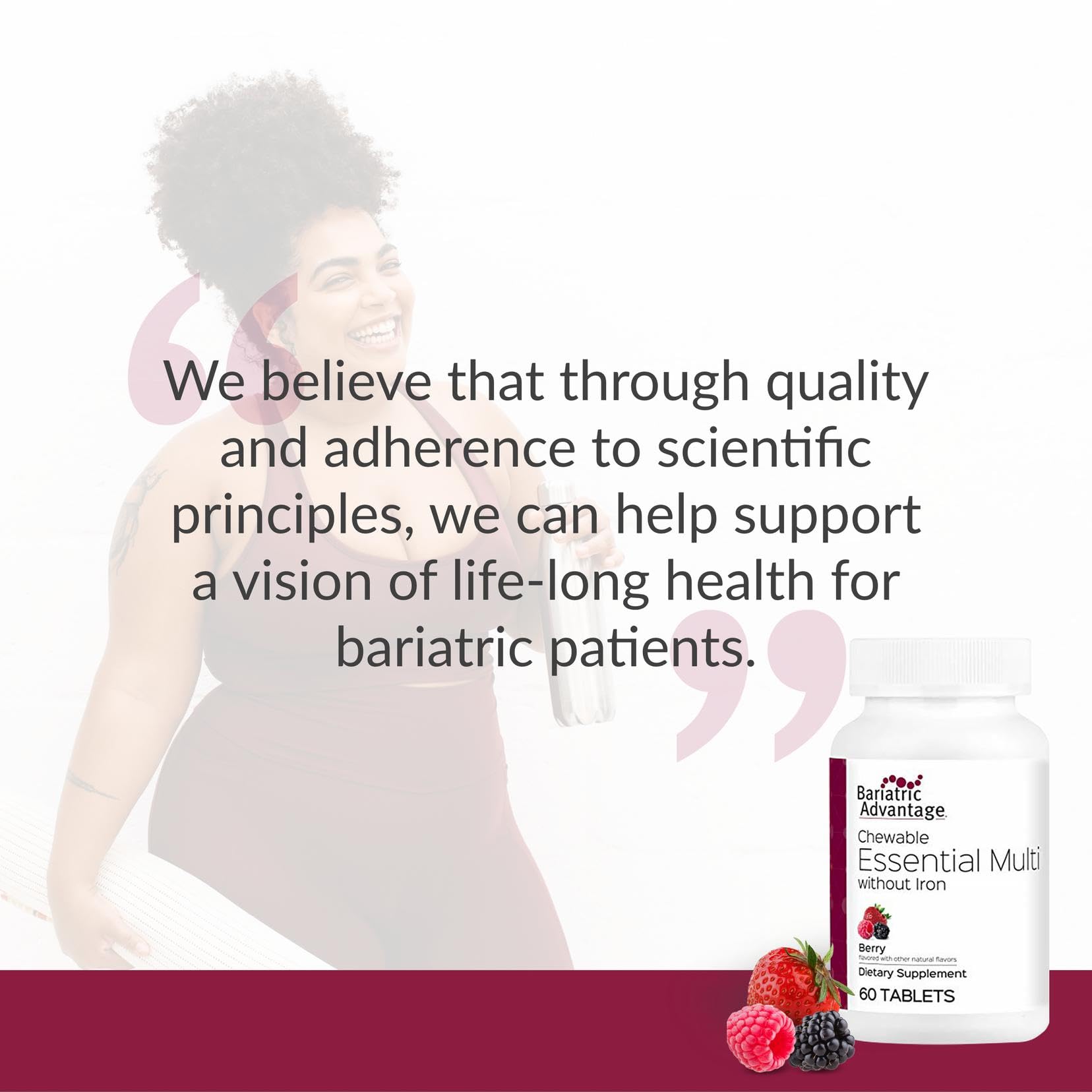 Lifestyle image of a bariatric patient taking vitamins daily