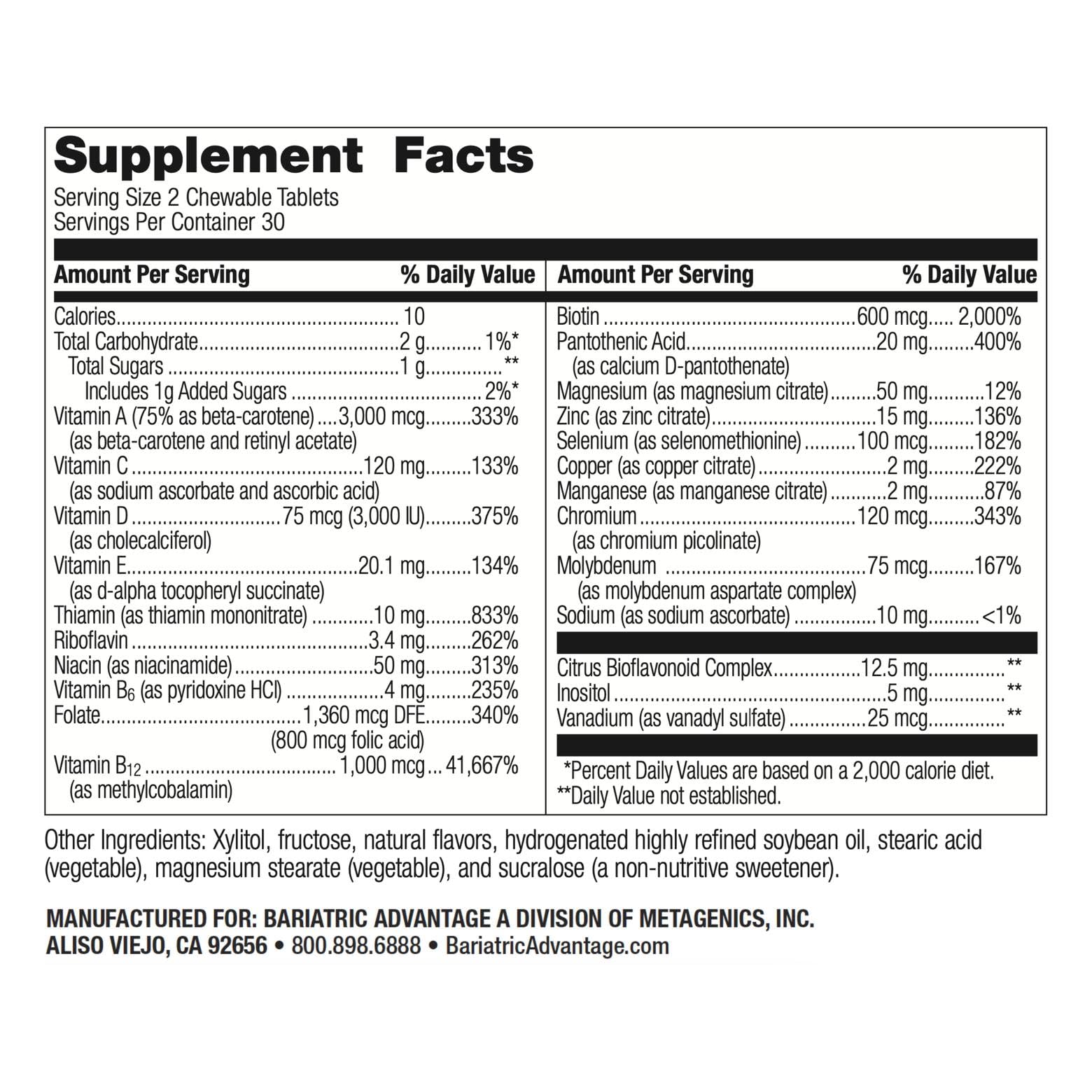 Close-up of orange-flavored chewable multivitamin tablets