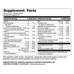 Close-up of orange-flavored chewable multivitamin tablets