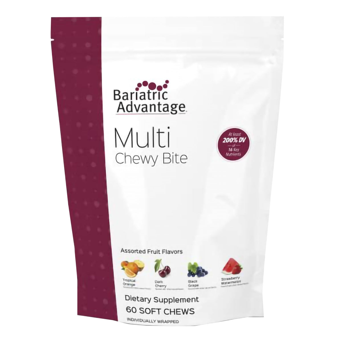 Bottle of Bariatric Advantage Multi Chewy Bite soft chews for bariatric patients